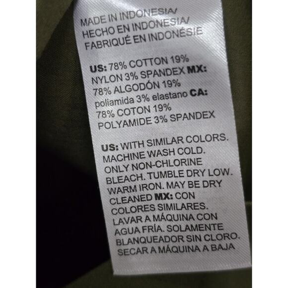 NEW Chico's Women's Size 0 Olive Green Short Dress Poplin Shift Dress Cottage - Picture 6 of 7